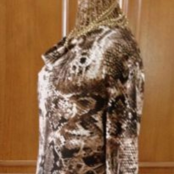Double D Ranch Wear Dress Reptile Snakeskin Drape Neck Velour Stretch V… - Picture 7 of 12